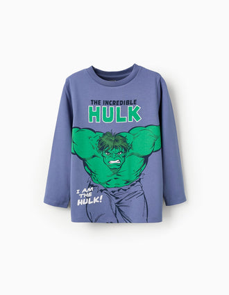 T-shirt à Manches Longues pour Garçon 'Hulk', Bleu