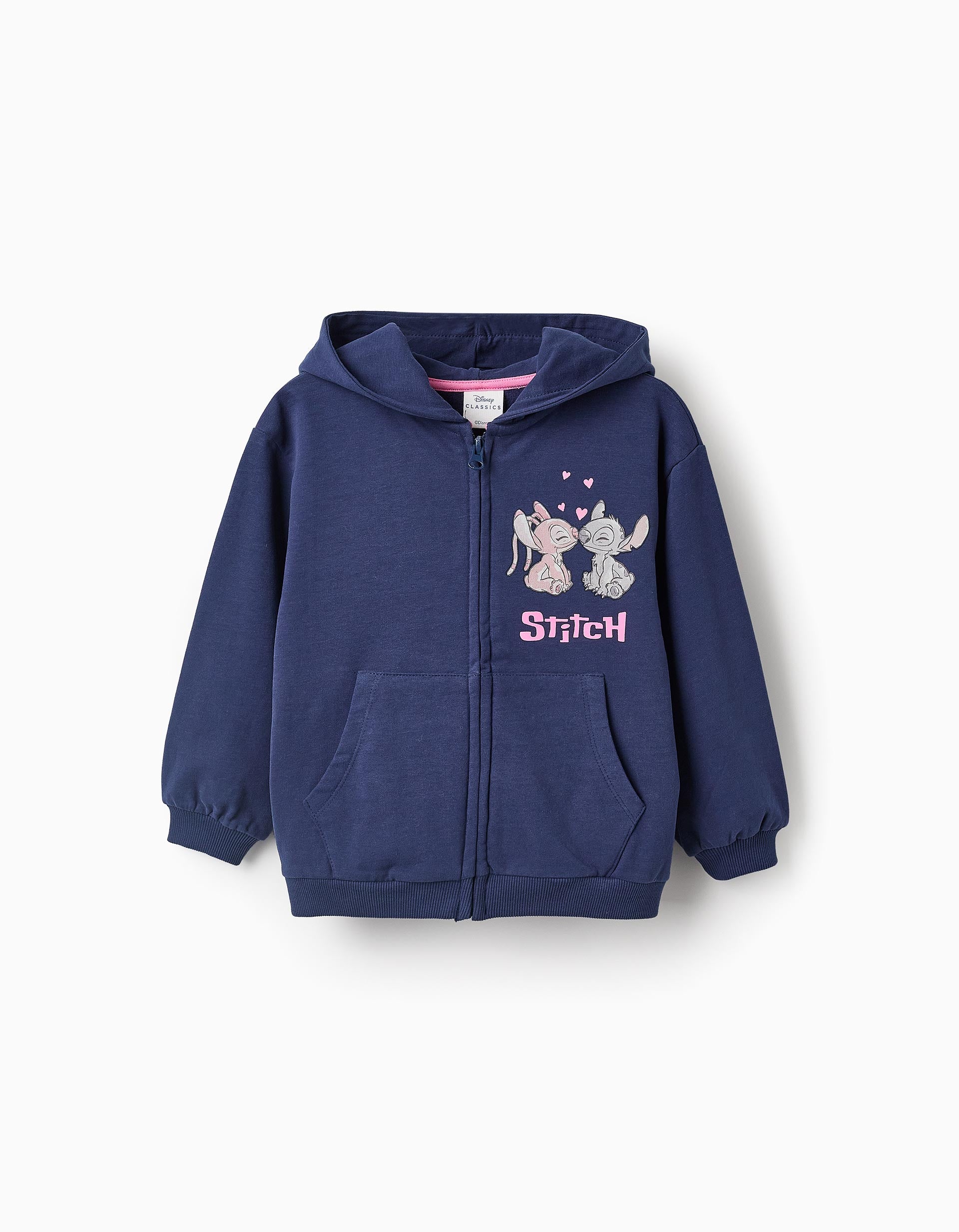 Hooded Jacket for Girls 'Stitch & Angel', Dark Blue