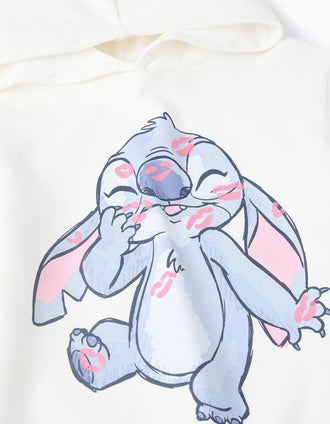 Sudadera Perchada con Capucha para Niña 'Stitch', Blanco