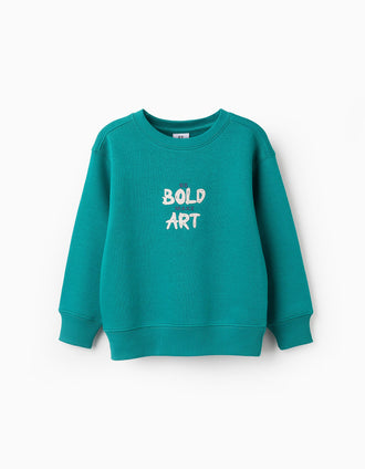 Sweat Gratté pour Garçon 'Make Art', Vert