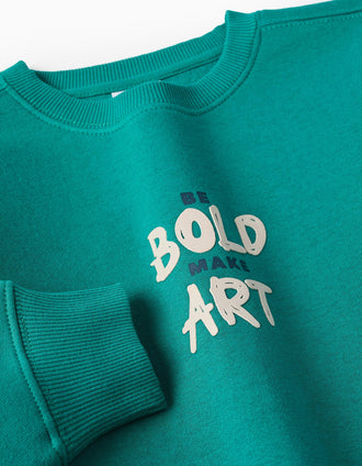 Sudadera Perchada para Niño 'Make Art', Verde