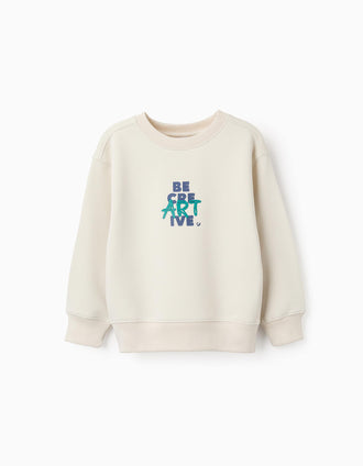 Sudadera Perchada para Niño 'CreARTive', Beige