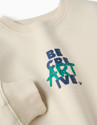Sudadera Perchada para Niño 'CreARTive', Beige