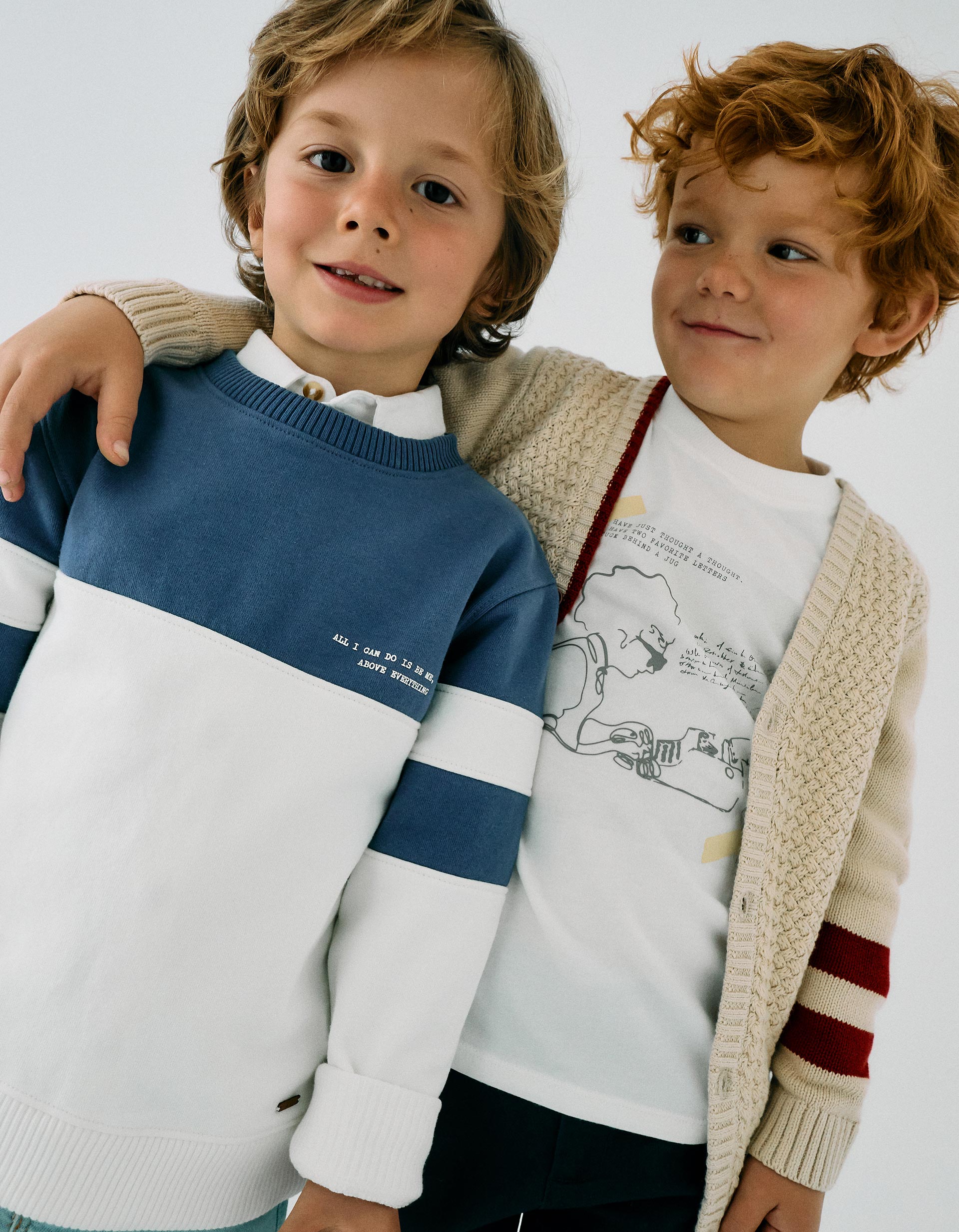 Cotton Sweatshirt for Boys 'Be Me', Blue/White