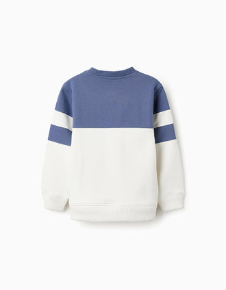 Cotton Sweatshirt for Boys 'Be Me', Blue/White