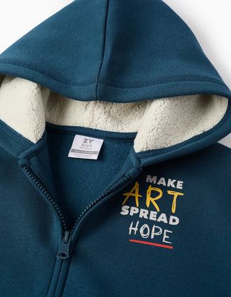 Chaqueta con Capucha Perchada para Niño 'Art', Turquesa