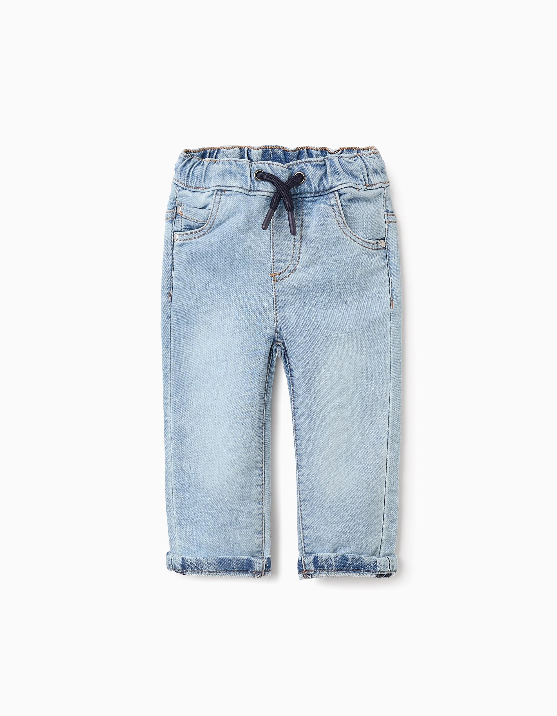 Denim Joggers Trousers for Baby Boys, Light Blue