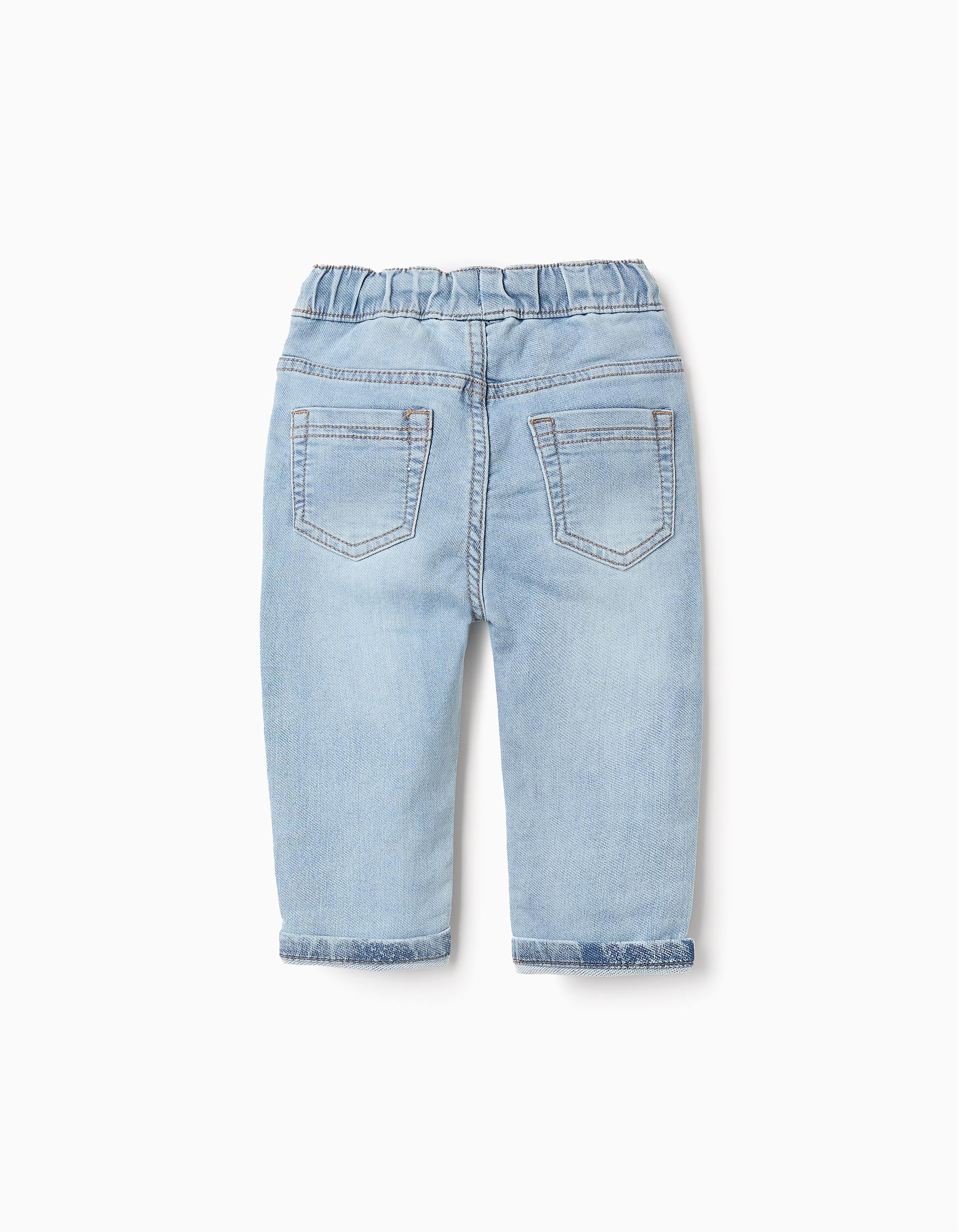 Denim Joggers Trousers for Baby Boys, Light Blue