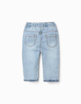 Calças de Ganga Joggers para Bebé Menino, Azul Claro