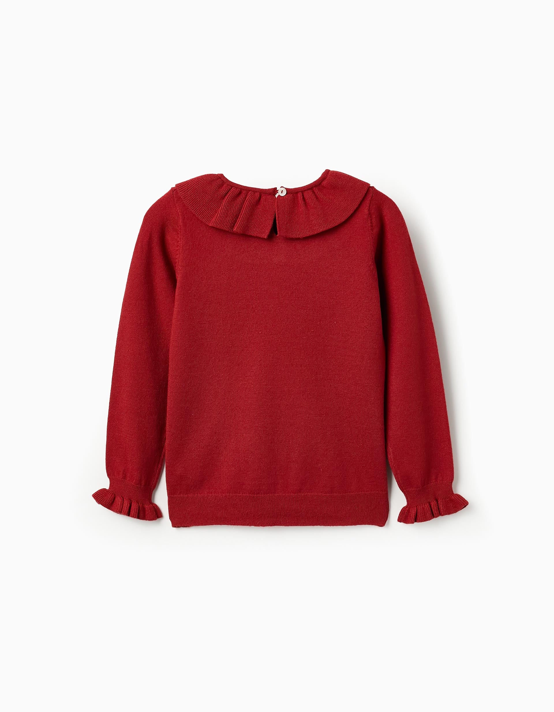 Knit Jumper with Ruffles for Girls, Red