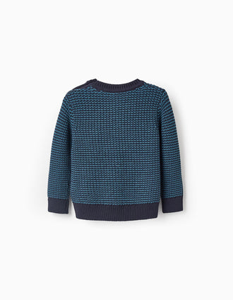 Jersey de Punto para Bebé Niño, Azul/Turquesa