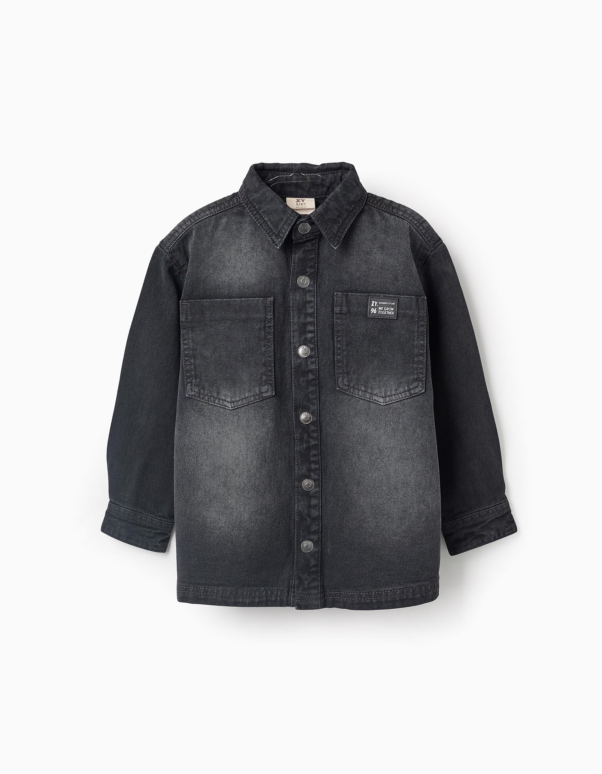 Cotton Denim Shirt for Boys, Black