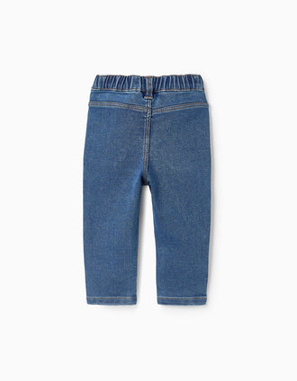 Calças de Ganga com Cintura Elástica para Bebé Menina, Azul