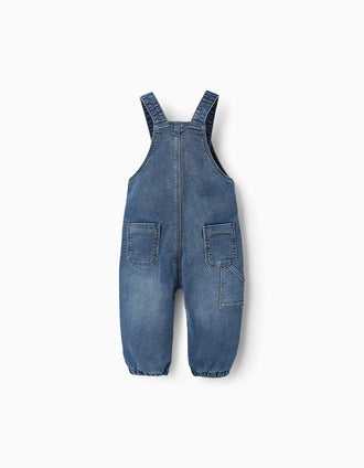 Salopette en Denim pour Bébé Garçon, Bleu