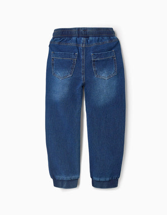 Pantalón Vaquero Deportivo para Niño 'Slim', Azul