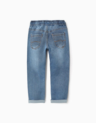 Pantalón Vaquero Deportivo para Niño, Azul