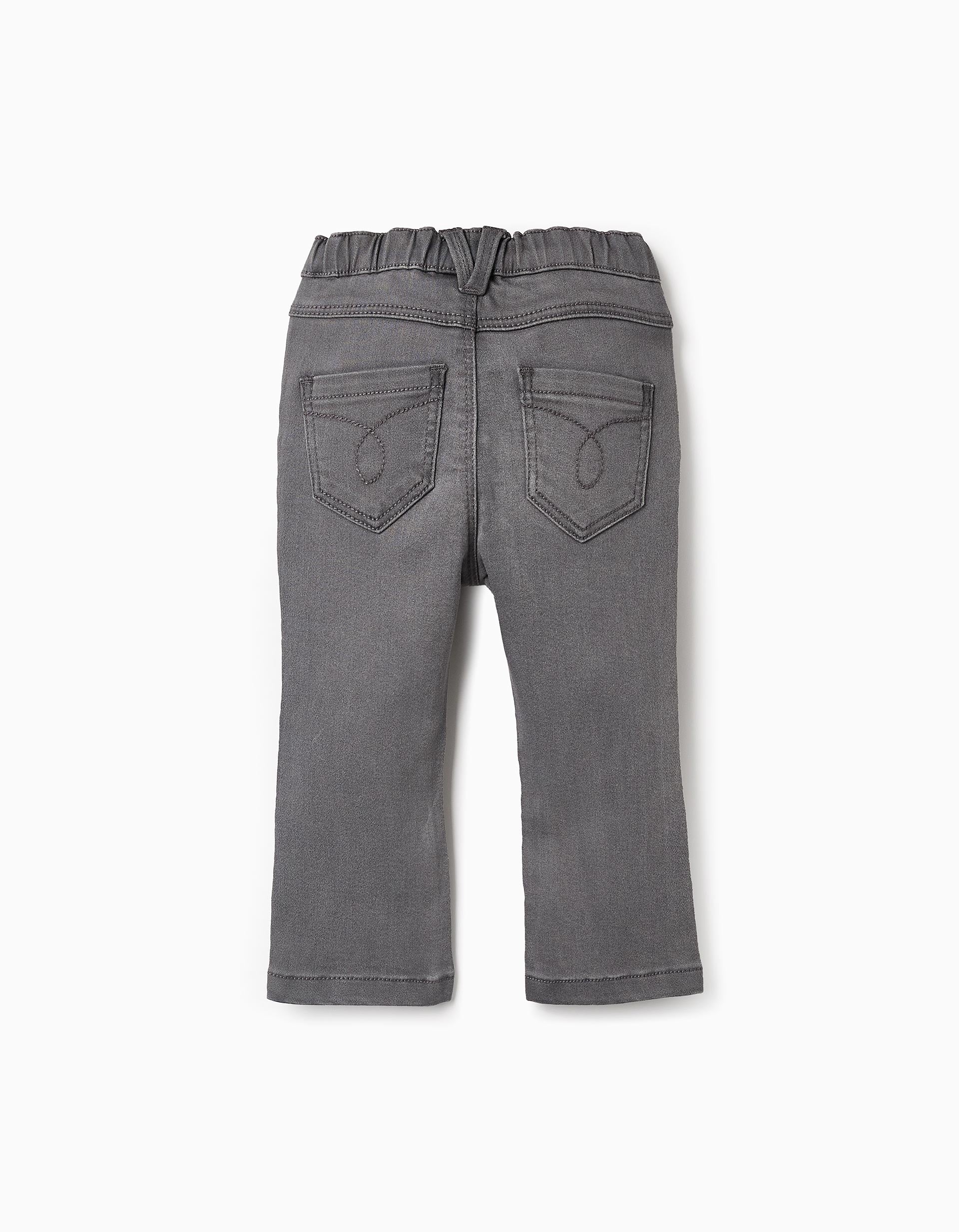 Denim Trousers for Baby Girls 'Flare', Grey