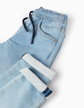 Pantalon de Jogpant en Jean pour Garçon 'Slim', Bleu Clair
