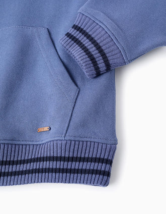 Cotton Hooded Sweatshirt for Boys, Blue