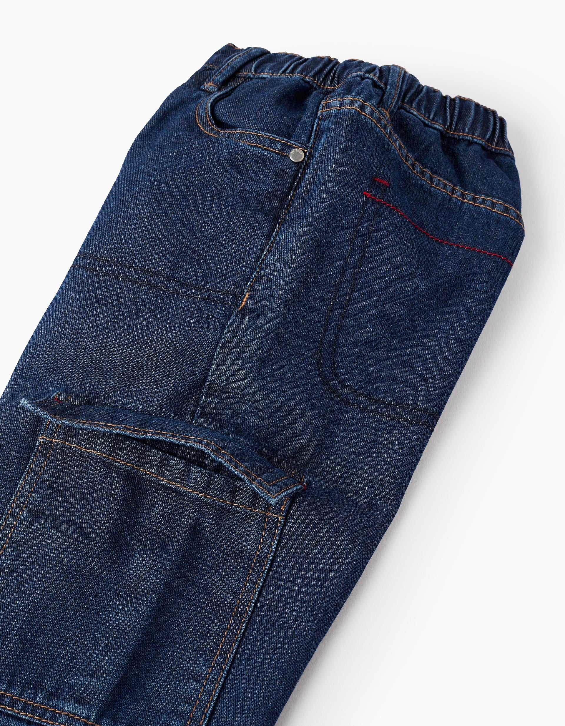 Denim Trousers with Cargo Pocket for Boys 'Straight', Blue