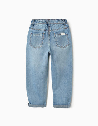 Pantalón Vaquero para Niña 'Mom Fit', Azul