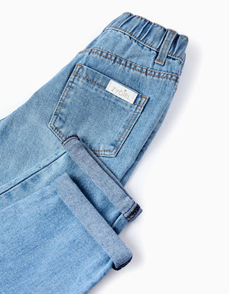 Pantalón Vaquero para Niña 'Mom Fit', Azul