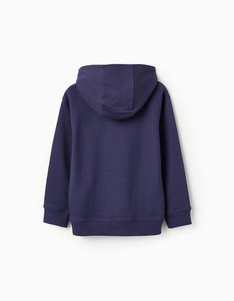 Sweat en Coton à Capuche pour Garçon 'Sonic', Bleu Foncé