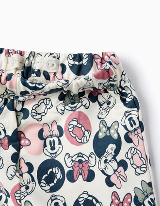 Pantalon de Jogging 100% Coton Minnie Confortable Rose et Blanche