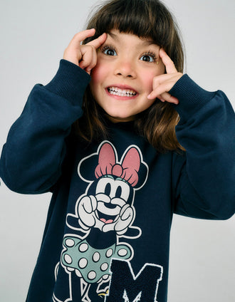 Vestido Perchado con Capucha para Niña 'Minnie', Azul Oscuro