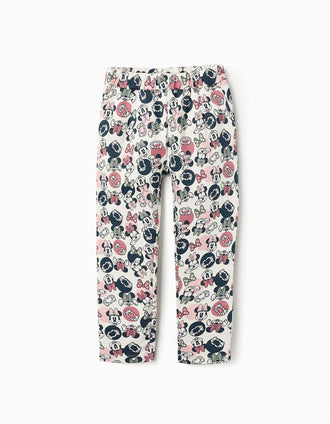 Pantalones con Estampado para Niña 'Minnie', Blanco/Rosa