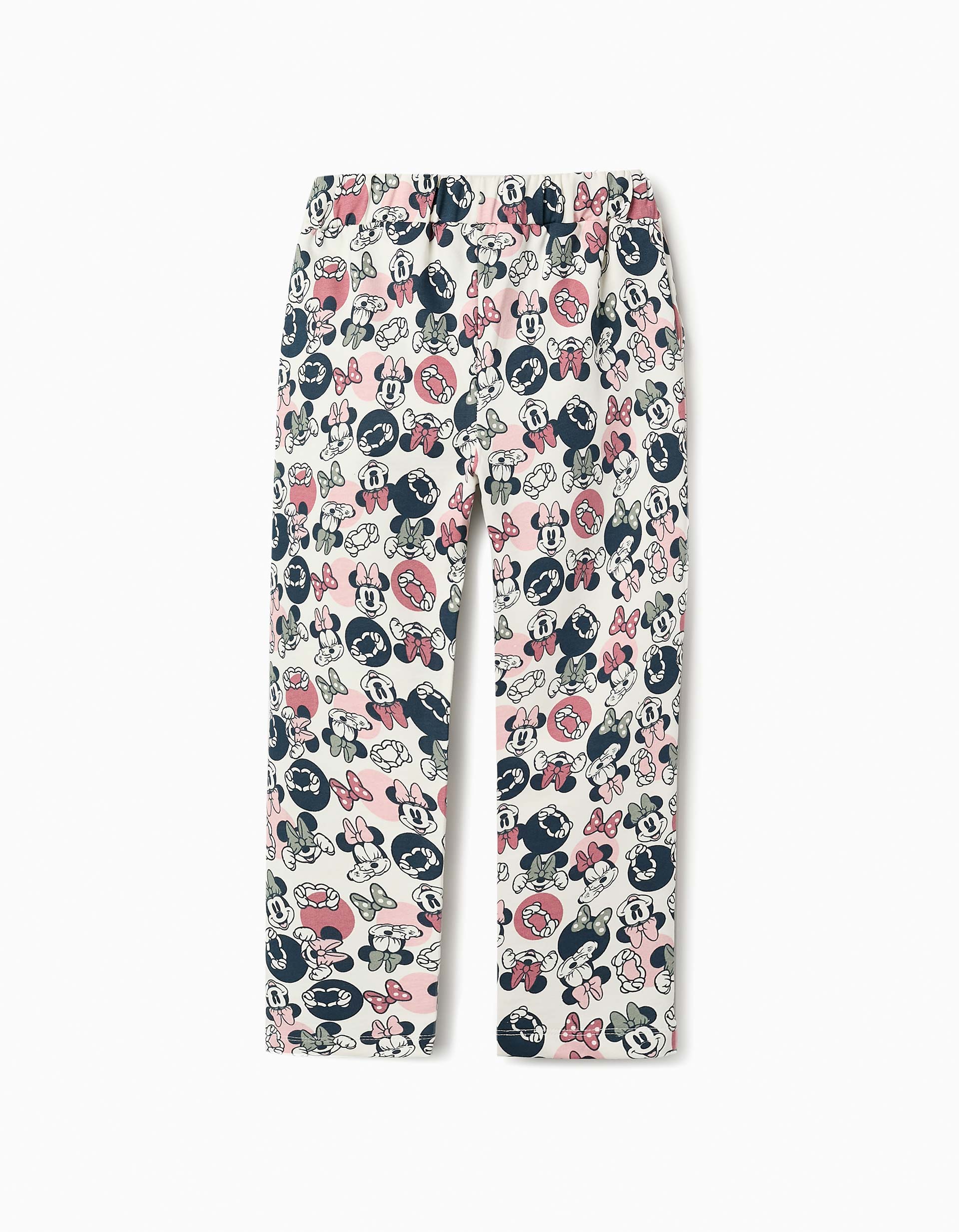 Trousers with Print for Girls 'Minnie', White/Pink