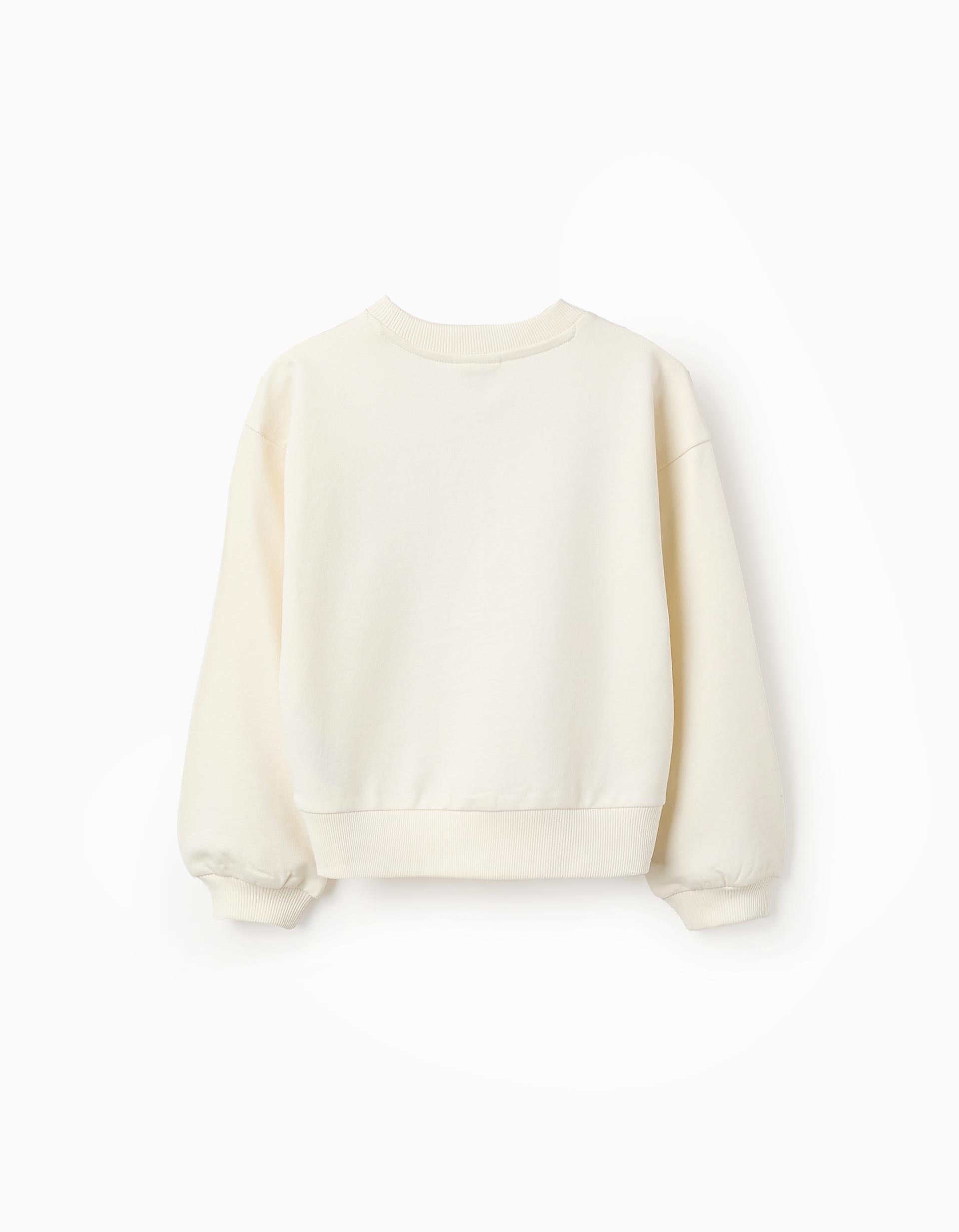 Cotton Sweatshirt for Girls 'Minnie', Beige