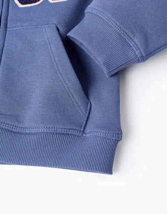 Veste Grattée avec Capuche pour Bébé Garçon 'ZY 96', Bleu