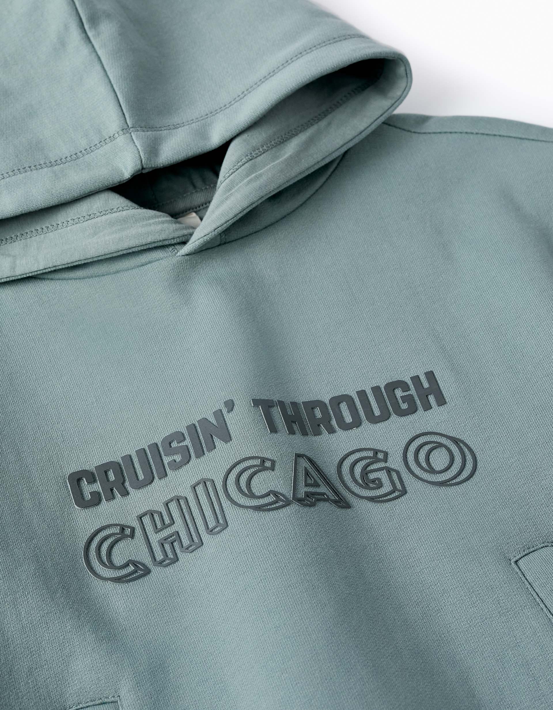 Hooded Sweatshirt for Boys 'Chicago', Grey