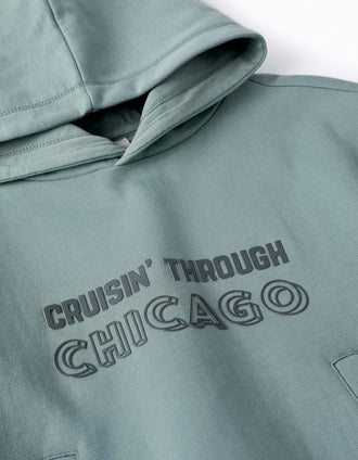 Sweat Gratté avec Capuche pour Garçon 'Chicago', Gris