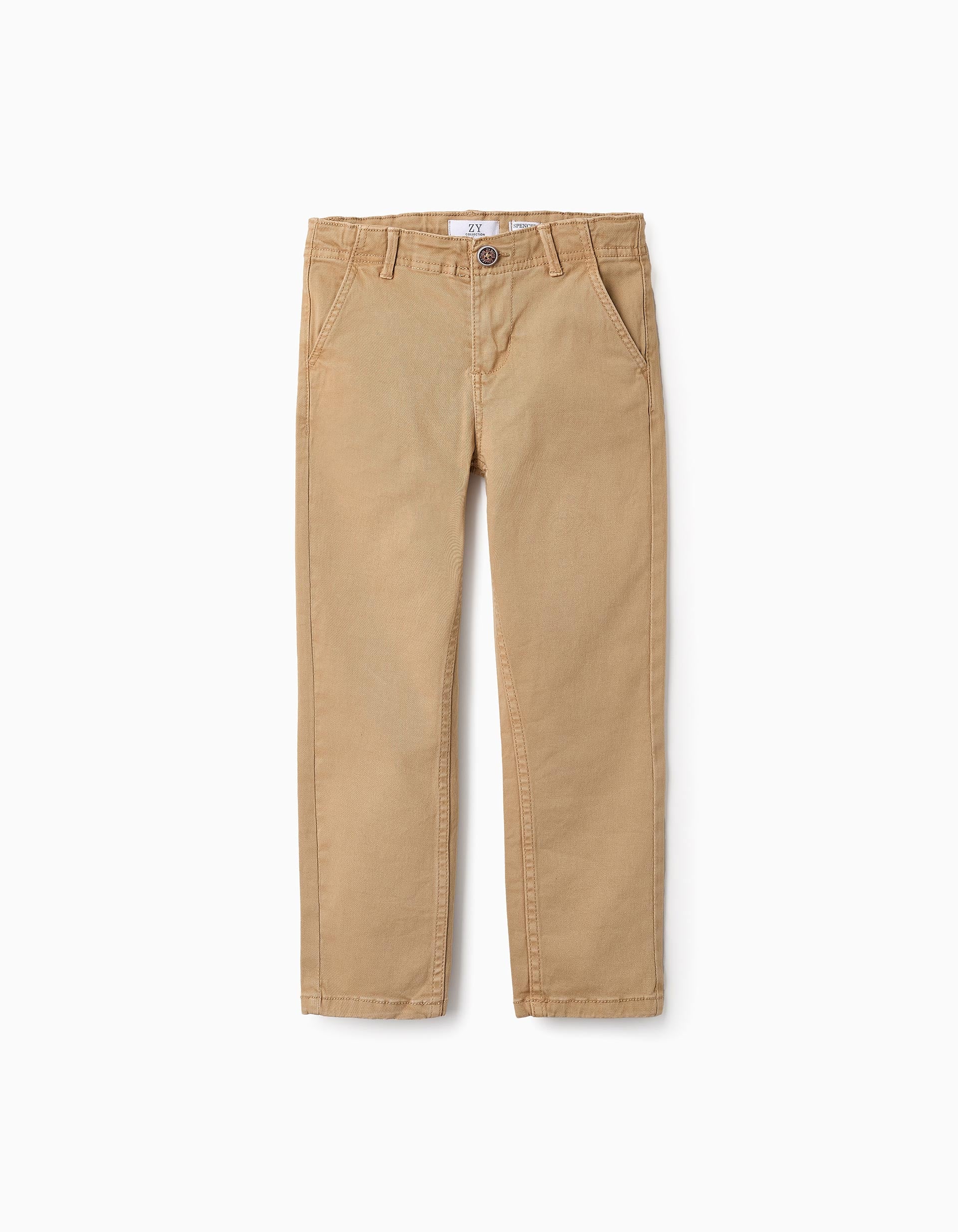 Twill Chino Trousers for Boys 'Slim', Camel