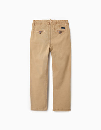 Pantalón Chino de Sarga para Niño 'Slim', Camel