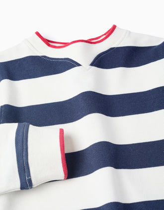 Sweat à Rayures pour Garçon, Bleu/Blanc