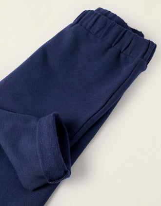 Sweat Estampada + Calças para Bebé Menina, Branco/Azul Escuro