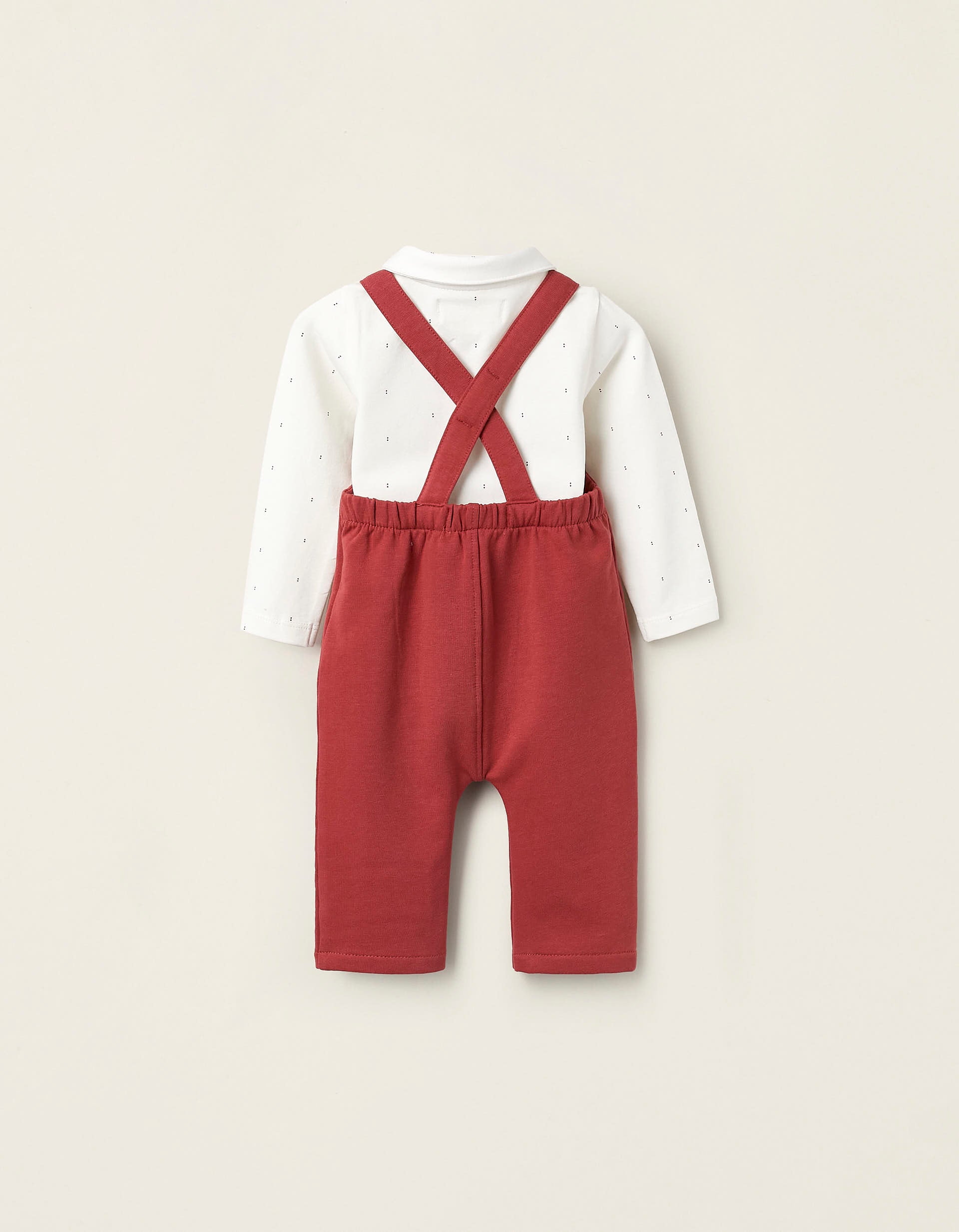 Bodysuit + Jumpsuit for Newborns, White/Orange