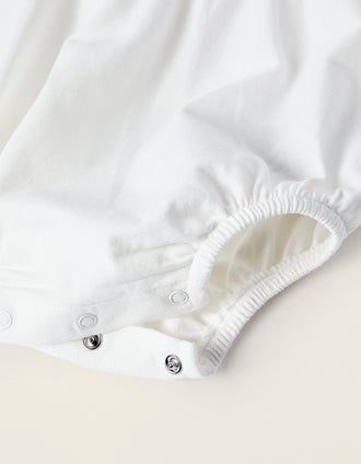 Body avec Volants et Dentelle pour Nouveau-Née, Blanc
