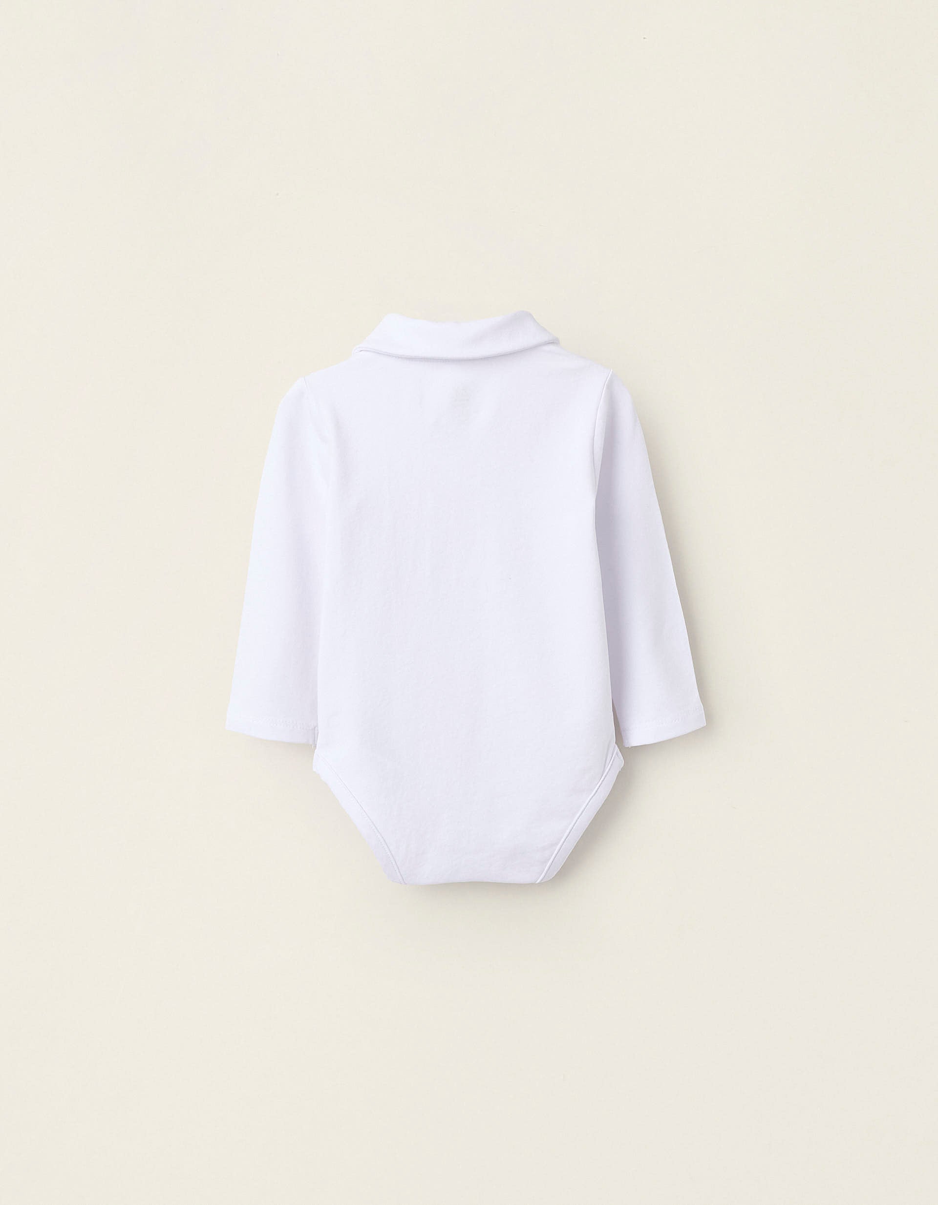 Bodysuit with Peter Pan Collar for Newborns, White