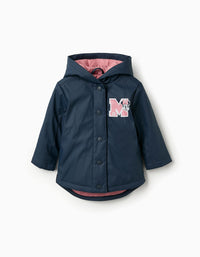 Parka en Caoutchouc pour Bébé Fille 'Minnie', Bleu Foncé/Rose