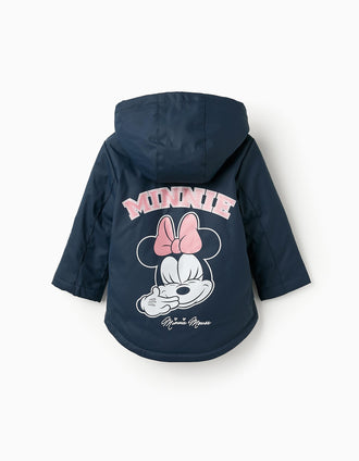 Parka de Goma para Bebé Niña 'Minnie', Azul Oscuro/Rosa