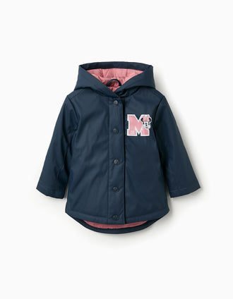 Parka de Goma para Bebé Niña 'Minnie', Azul Oscuro/Rosa