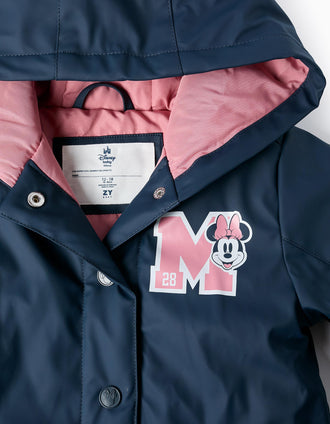 Parka de Borracha para Bebé Menina 'Minnie', Azul Escuro/Rosa