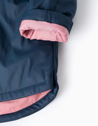 Parka de Goma para Bebé Niña 'Minnie', Azul Oscuro/Rosa