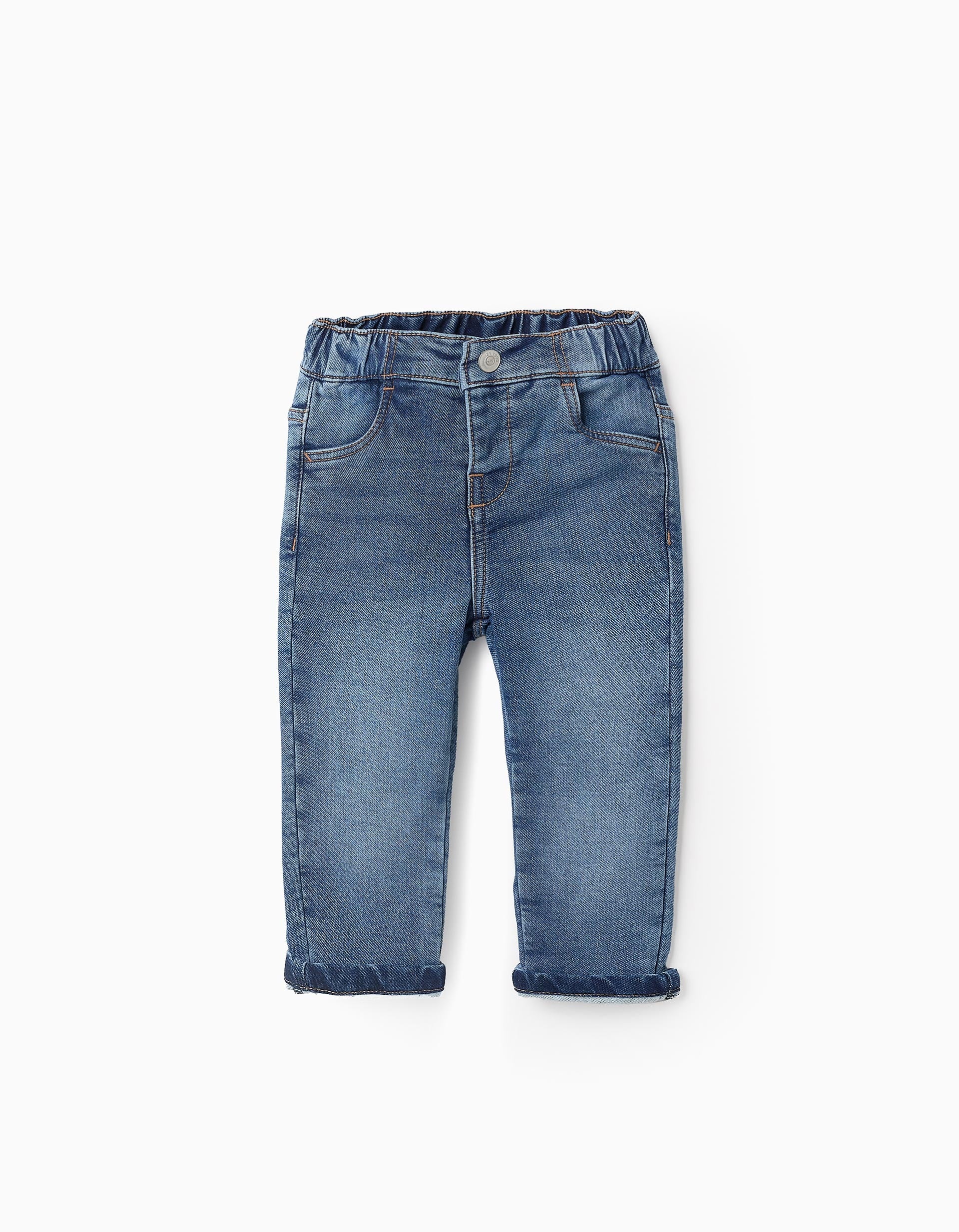 Slim Fit Denim Trousers for Baby Boys, Blue