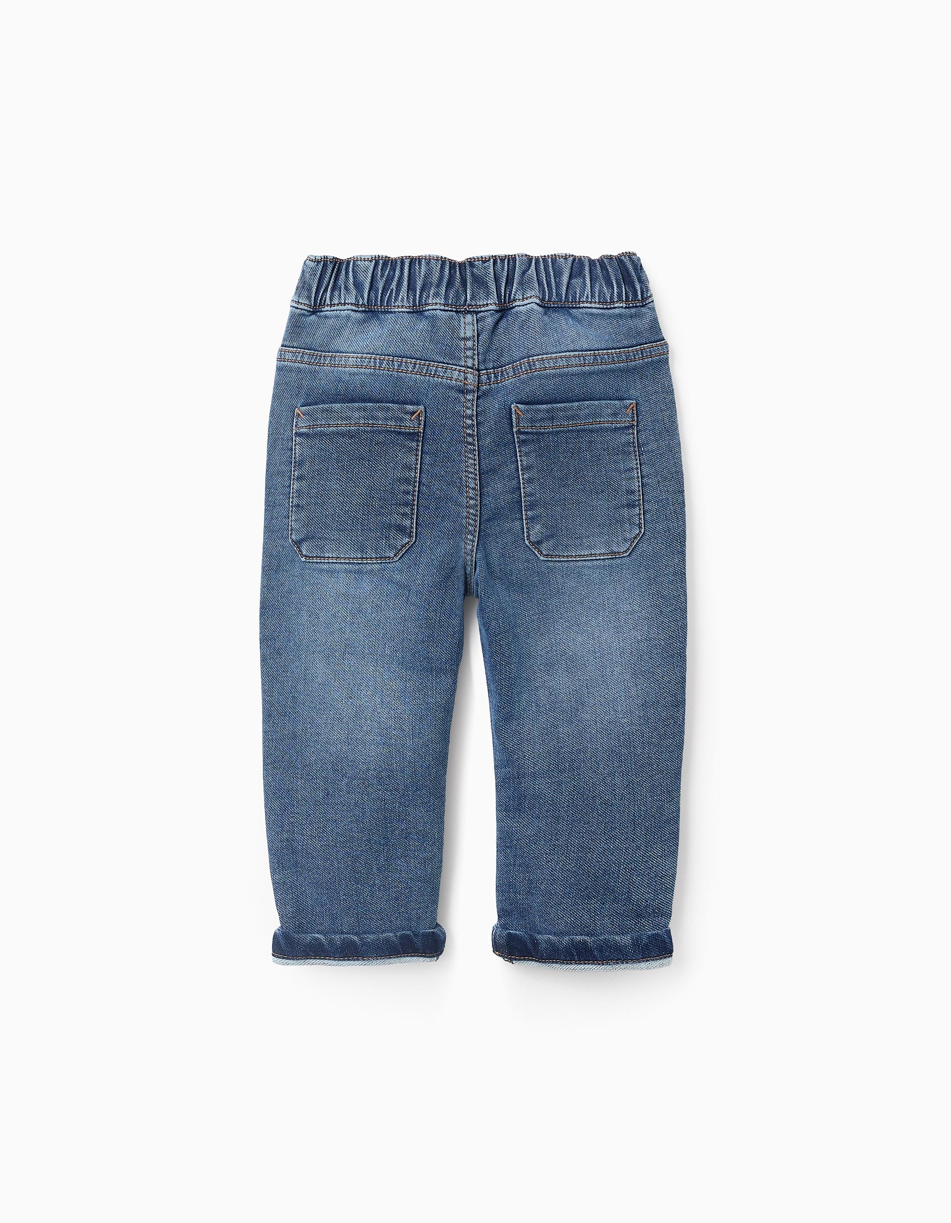 Slim Fit Denim Trousers for Baby Boys, Blue