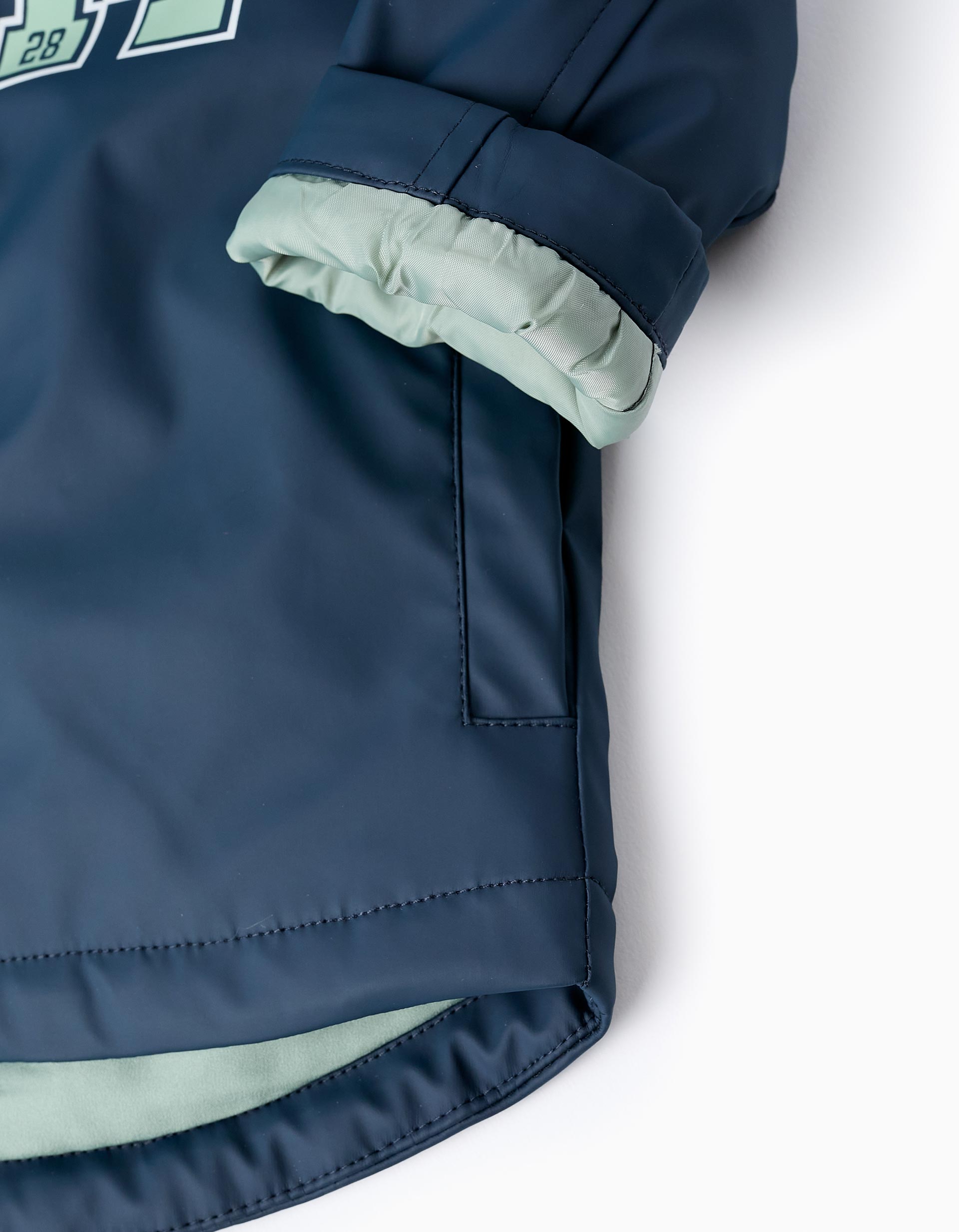 Rubber Parka for Baby Boys 'Mickey', Dark Blue/Green